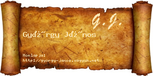 György János névjegykártya